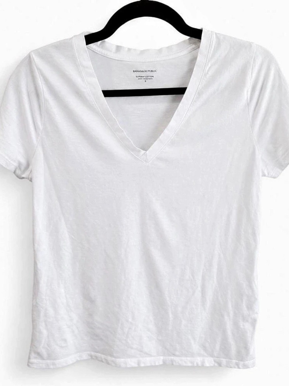 Banana Republic Supima Cotton V-Neck T-Shirt White Small